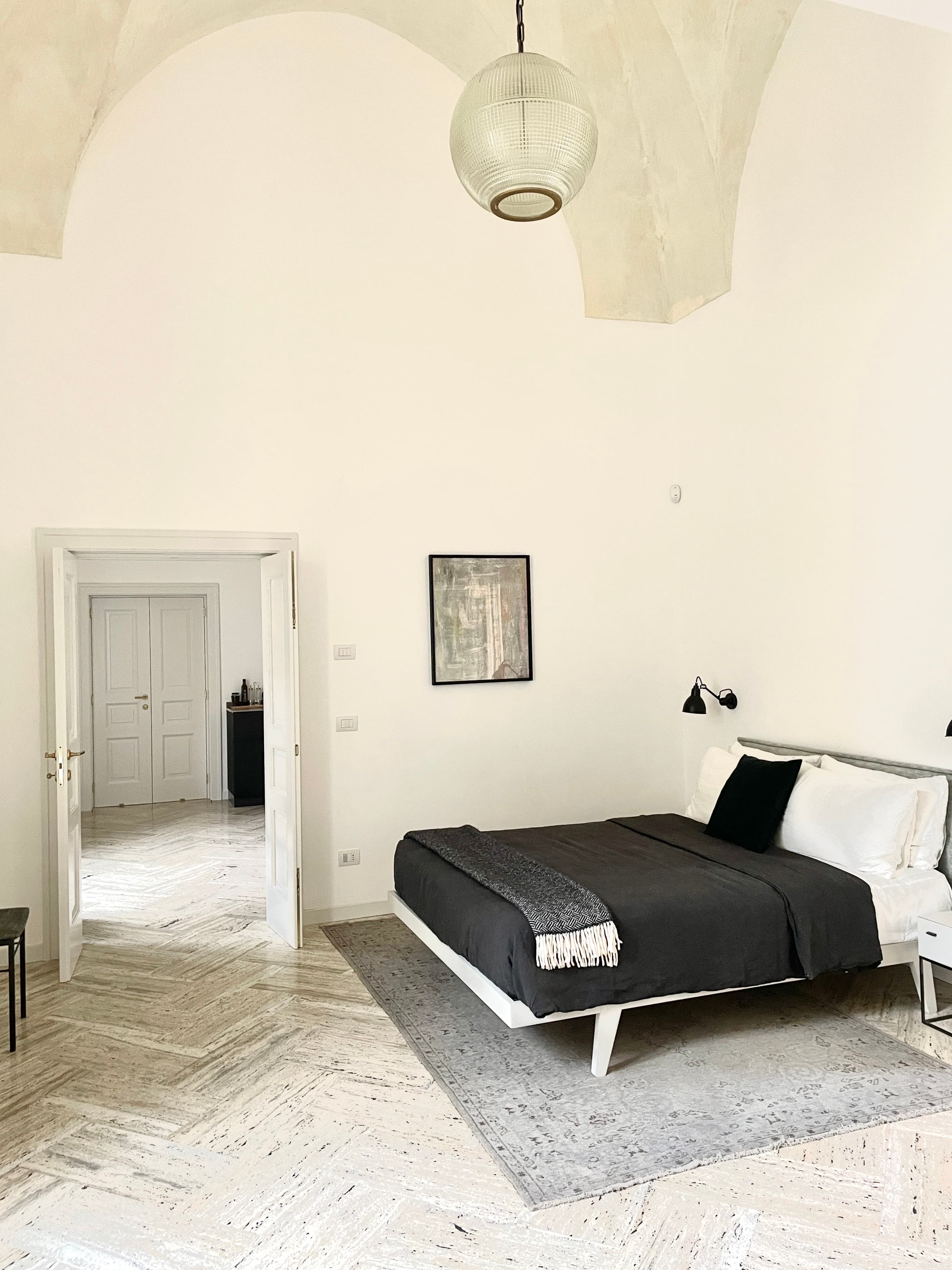 European king size bed and smart TV