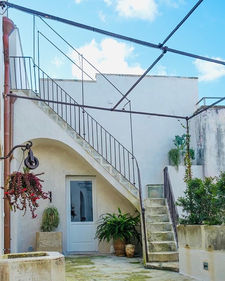 Stairs to upper studio and upper terraces